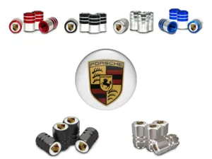 Porsche Ventilkappen PKWs Glänzender Stil Finish